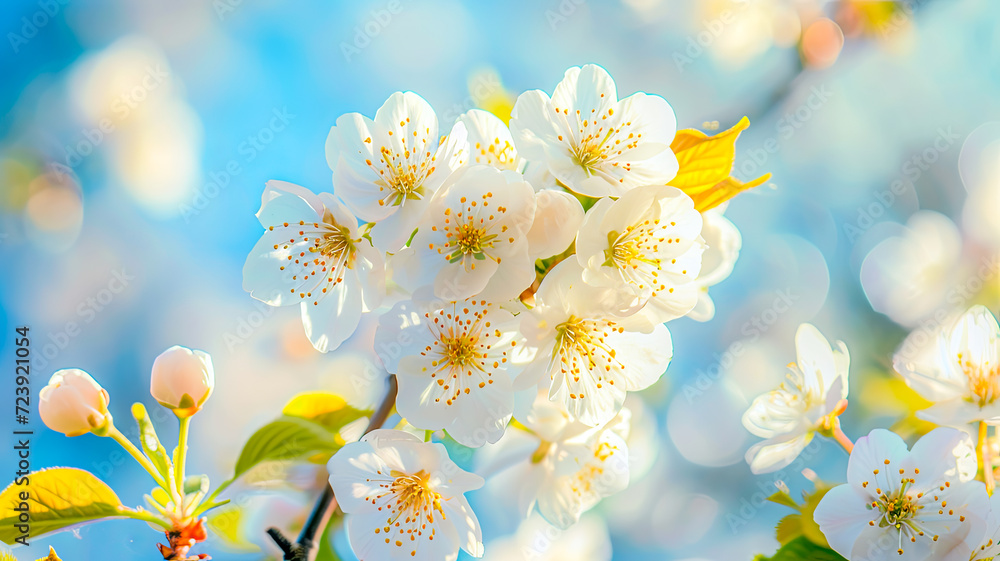 Kirschblüte. ein Blühender Kirschbaum und blauer Himmel. Kirschblüte. ein Blühender Kirschbaum und blauer Himmel.
