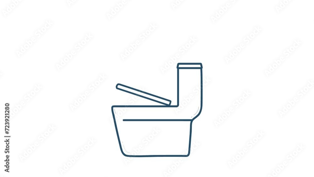 Side view of white toilet with lid Side view of white toilet with lid