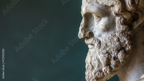 beautiful Greek plaster sculpture of a face of a man with a Roman style beard