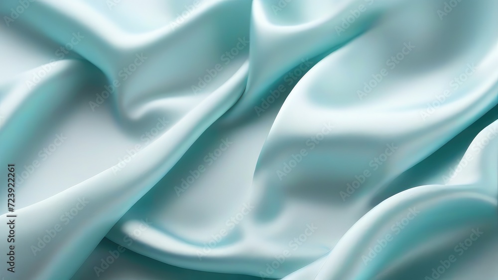 Obraz premium Light blue satin texture that is a light blue silver fabric silk panorama background with a beautiful and natural soft blur pattern