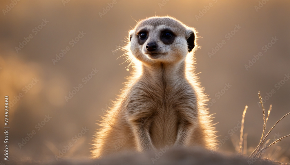 A cute meerkat on nature background A cute meerkat on nature background