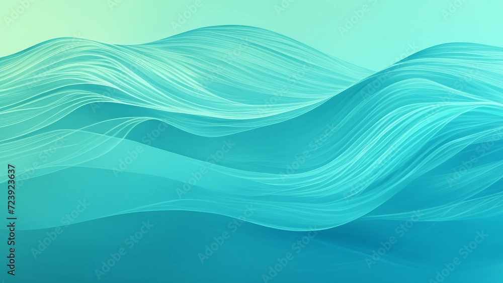 Fototapeta premium Tranquil Aqua Waves - Abstract Ocean Illustration