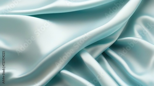 Light blue satin texture that is a light blue silver fabric silk panorama background with a beautiful and natural soft blur pattern