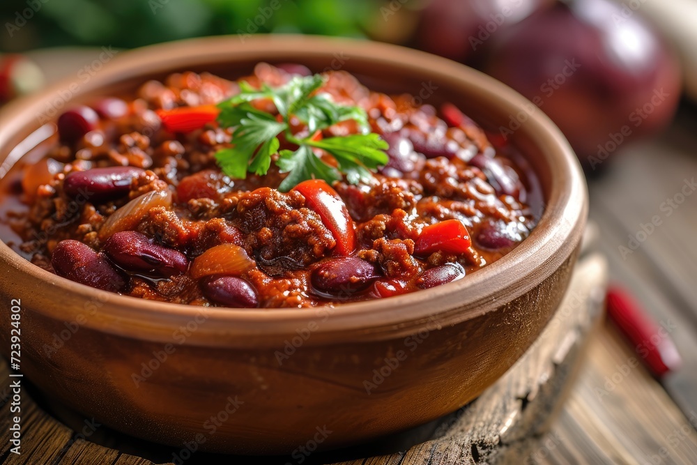 chili con carne with peppers chili con carne with peppers