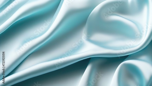 Light blue satin texture that is a light blue silver fabric silk panorama background with a beautiful and natural soft blur pattern