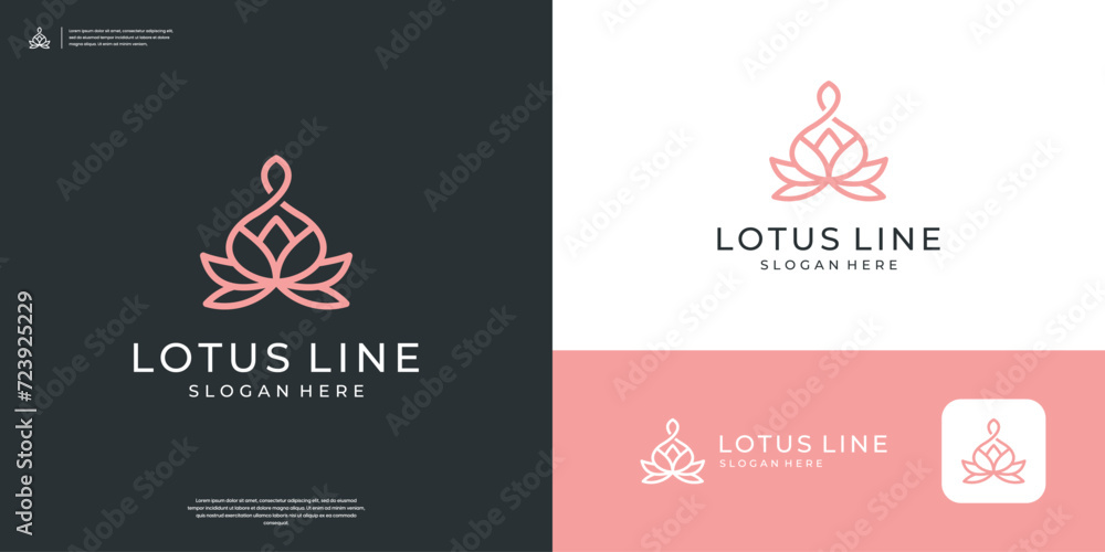 Abstract lotus flower logo design Abstract lotus flower logo design