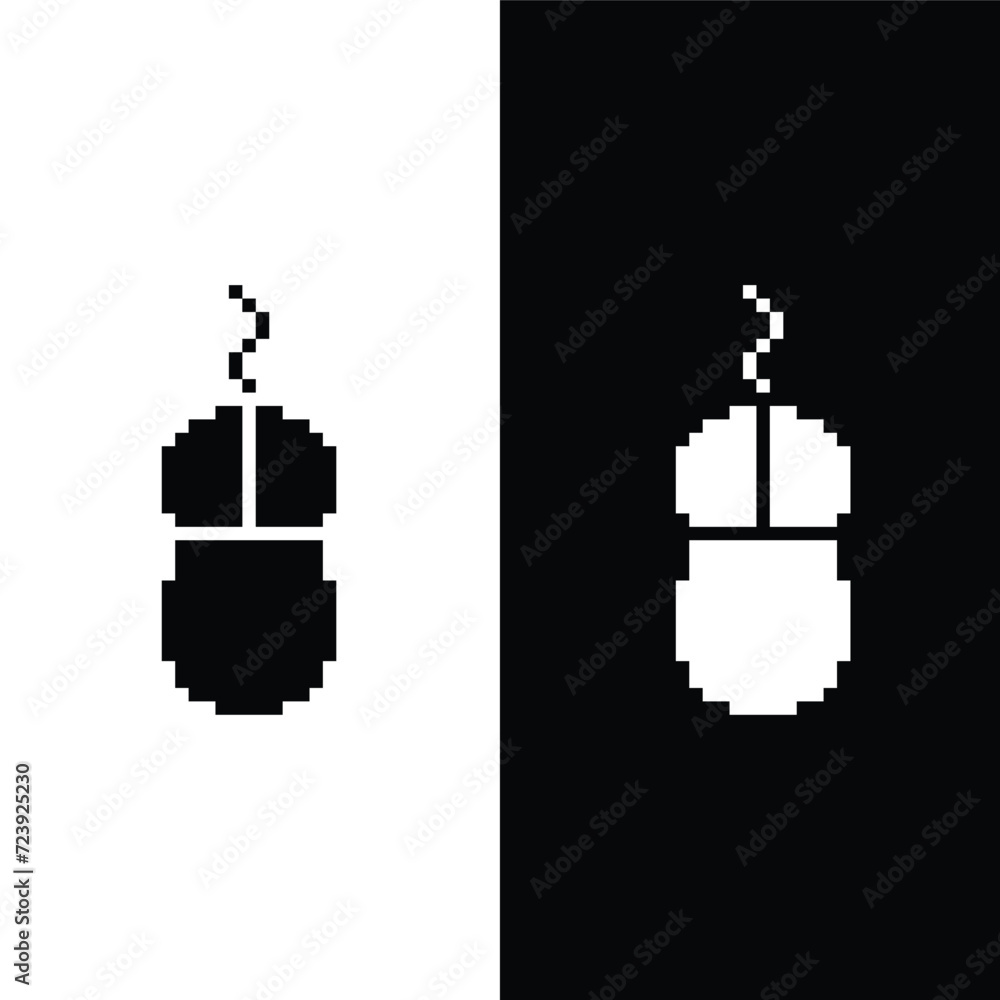 computer mouse icon 8 bit, pixel art icon for game logo. Stock Vector ...