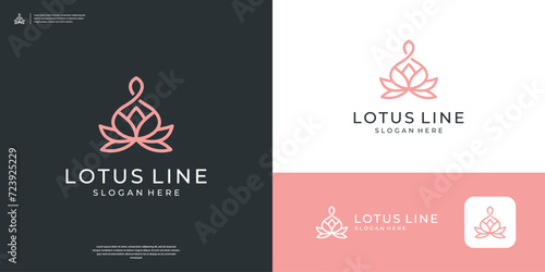 Abstract lotus flower logo design