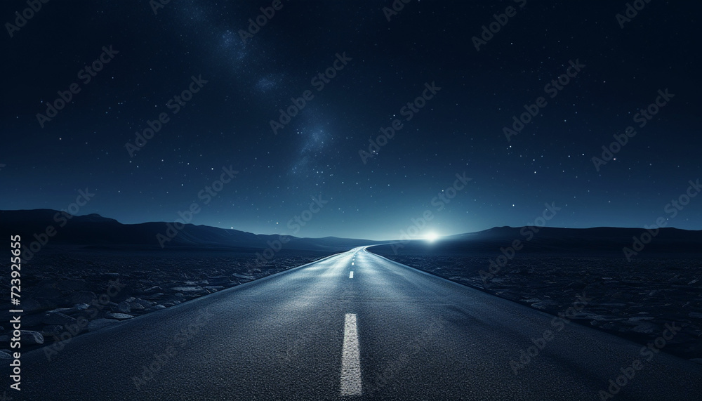 an image of a road going to the moon