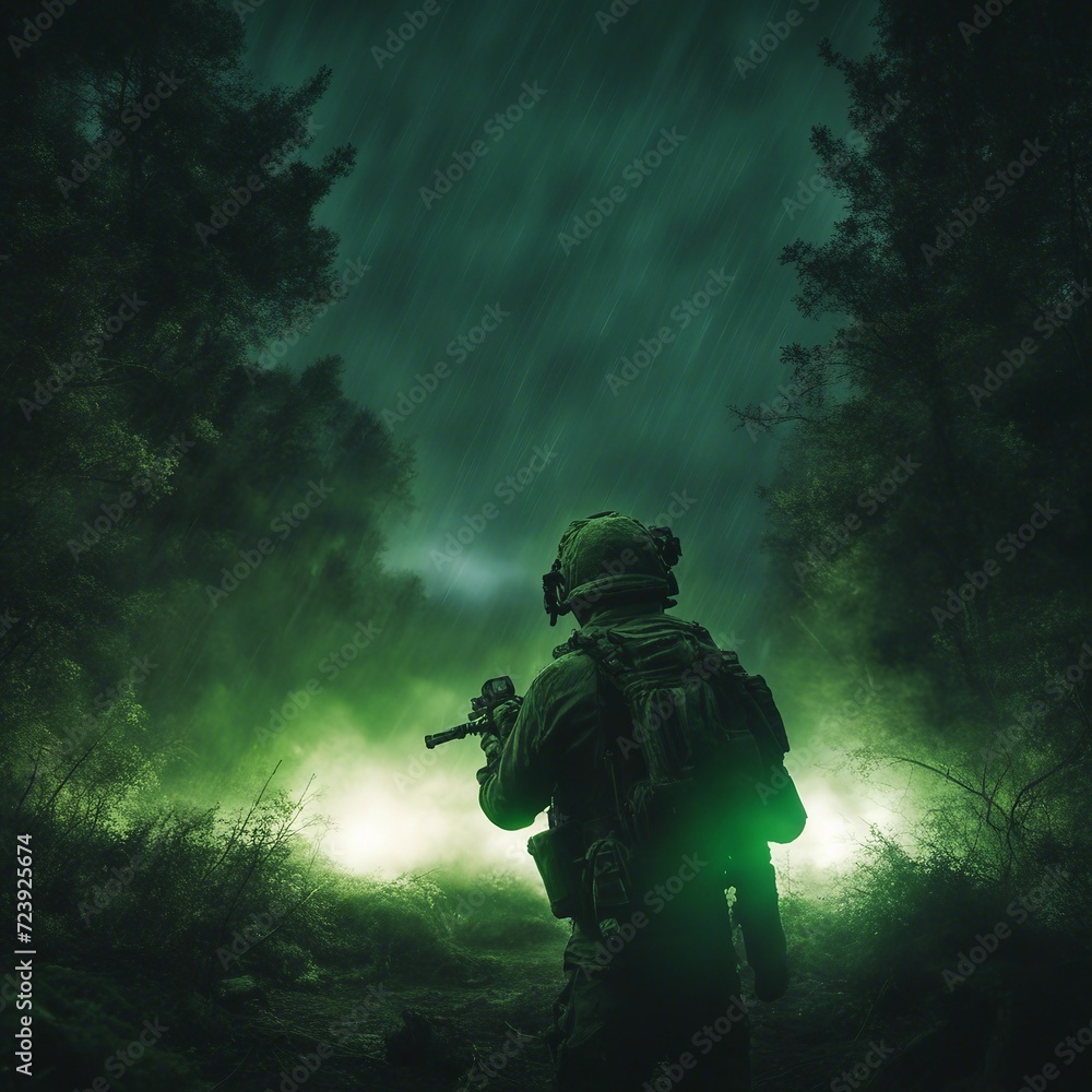 Soldiers in the Rain: A Surreal Encounter with a Green Aurora Illuminating the Night Sky Soldiers in the Rain: A Surreal Encounter with a Green Aurora Illuminating the Night Sky