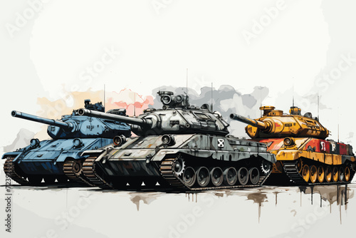 Military tank isolated photo