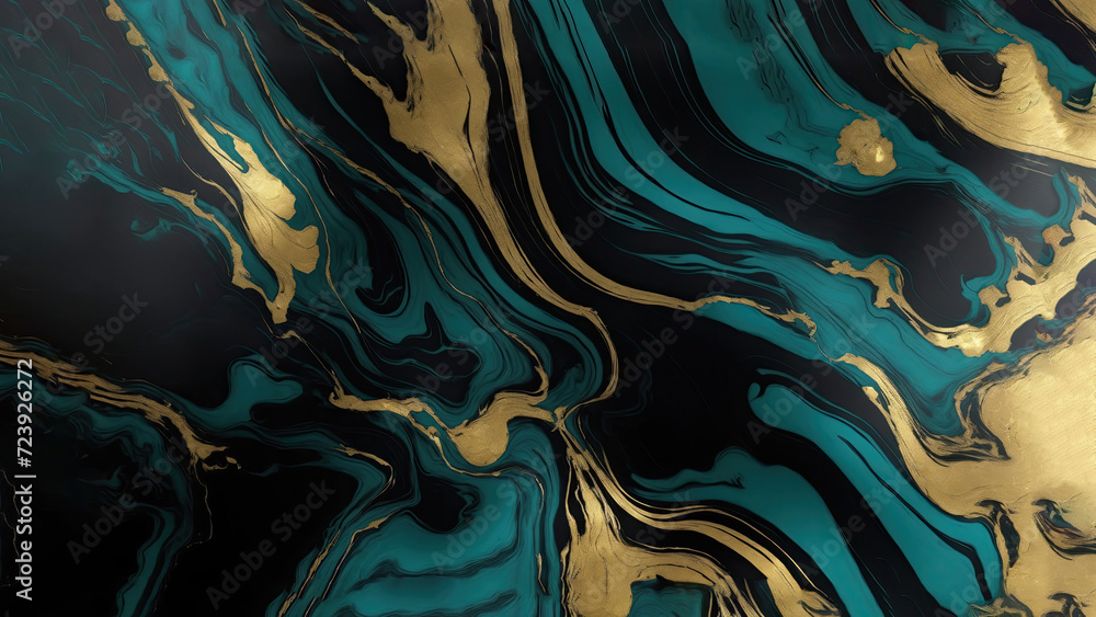 Majestic Black Teal and golden gilded marble background Majestic Black Teal and golden gilded marble background