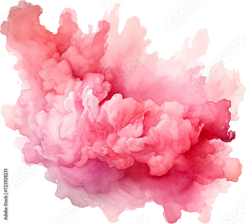 pink realistic smoke cloud on transparent background