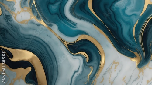 Majestic Gray Teal and golden gilded marble background