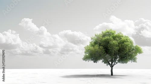 Tree on white background with copy space. Nature concept