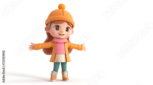 Adorable 3D rendered avatar of a charming girl with an endearing smile, wearing a stylish outfit, and striking a playful pose. Perfect for bringing whimsy and charm to any project!