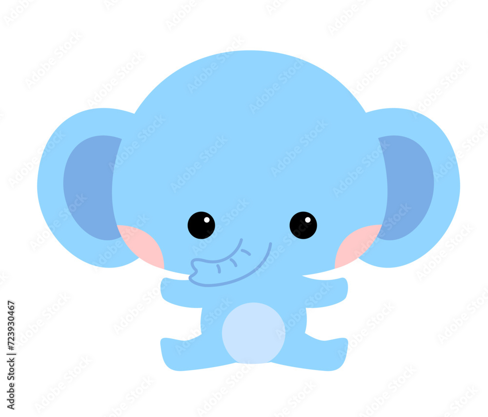 幼児向けのかわいいゾウのキャラクターイラスト