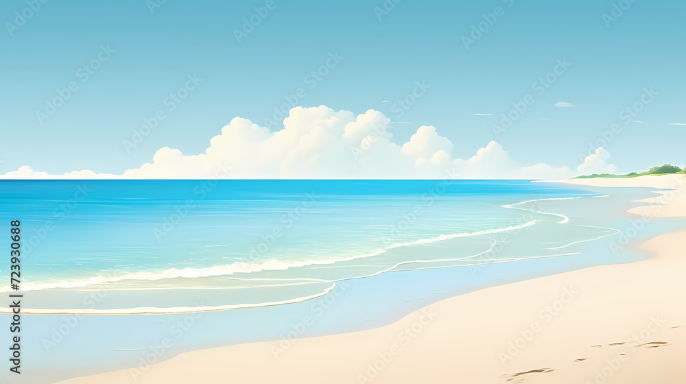 Obraz premium Panoramic natural landscape of beautiful beach