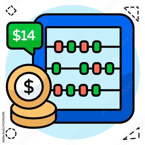     A frame of counting beads, icon of abacus 