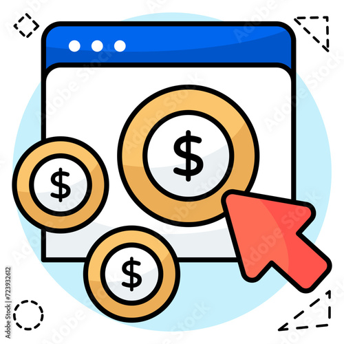 Conceptual flat design icon of pay per click