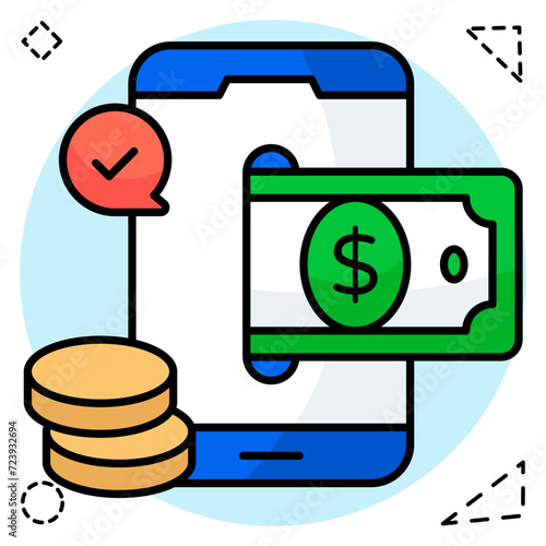 A unique design icon of mobile money withdrawal 