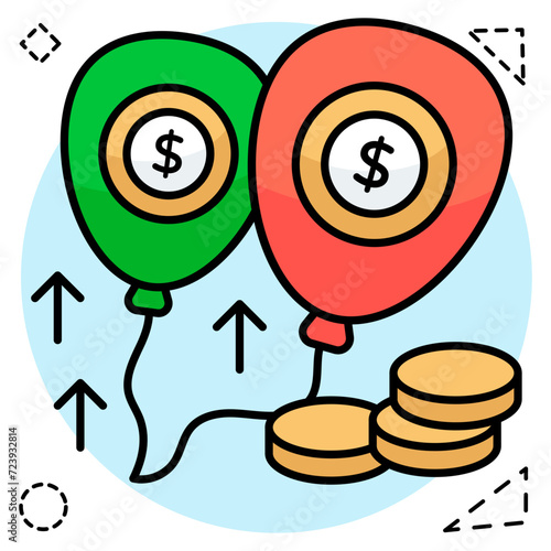 A unique design icon of financial balloons 