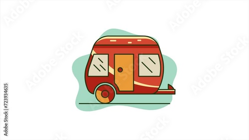 camper vans motion animation icon design. travel vehicle animation in 4k