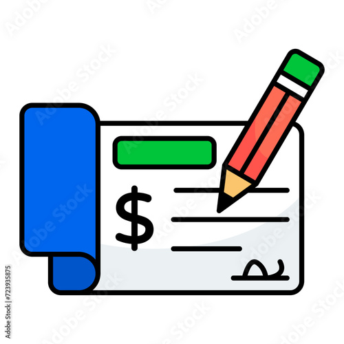 Vector design of cheque writing