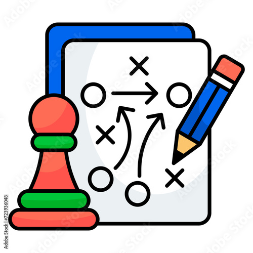 A flat design icon of stratagem