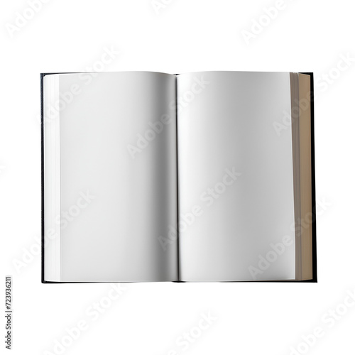 Blank opened book and magazine, along with notebook template for mockup, Isolated on Transparent Background, PNG