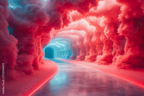 dream road surrounded by clouds photo