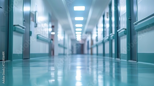 blur image background of corridor in hospital or clinic image   photo