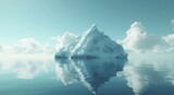 Majestic iceberg peacefully floating in the water, melting glaciers and icebergs image
