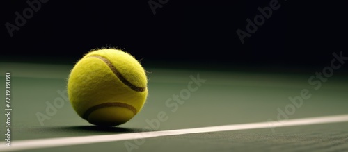 Tennis ball on the court. Close-up. Selective focus. © andri