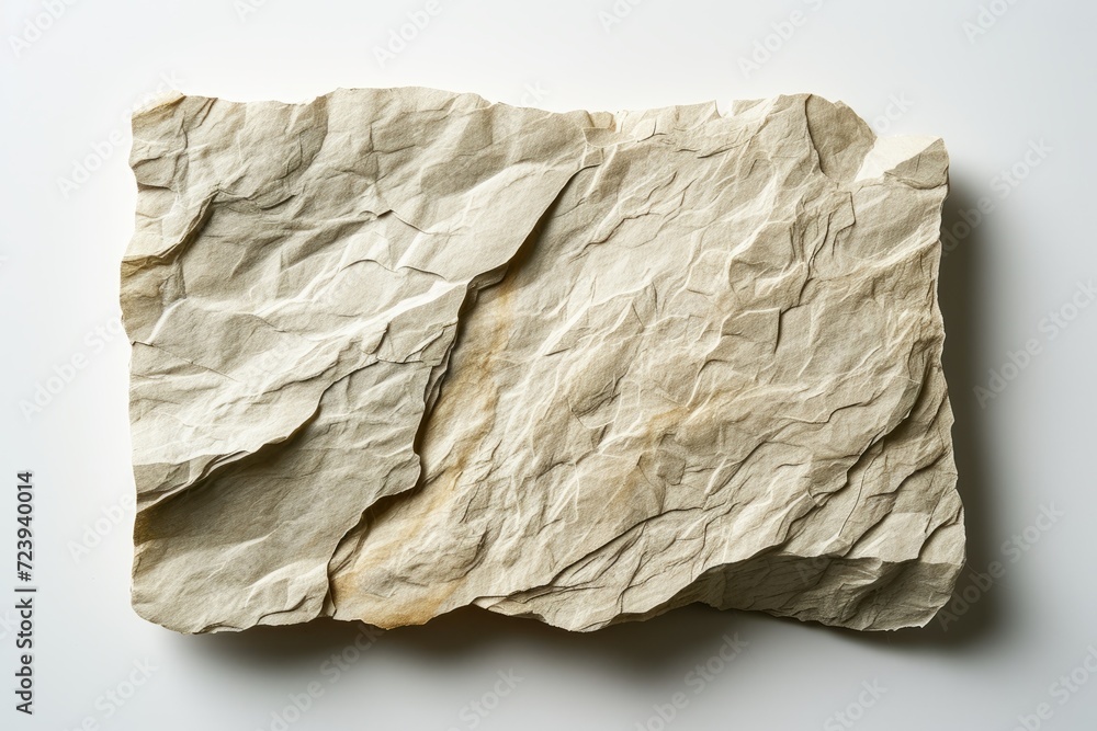 Obraz premium Close-up of a light brown sedimentary rock with visible layers and cracks