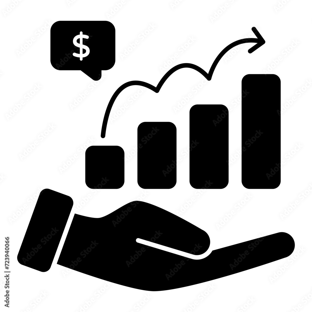 Conceptual flat design icon of progress graph Conceptual flat design icon of progress graph