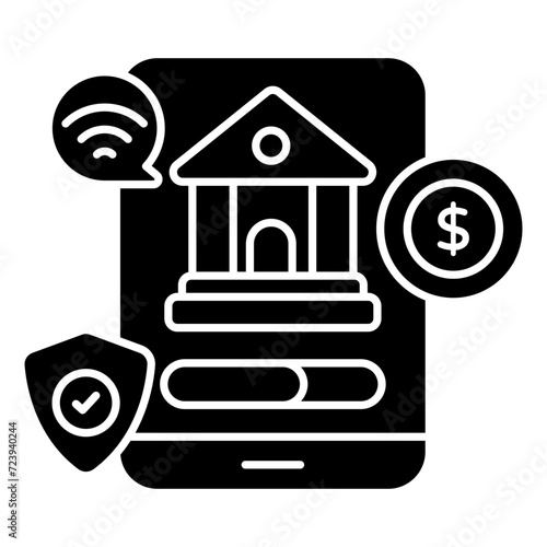 An editable design icon of mobile banking