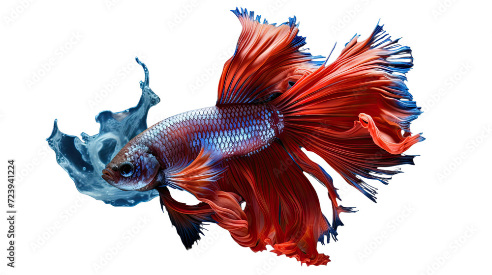 Fototapeta premium Siamese Fighting Fish isolated on a transparent background