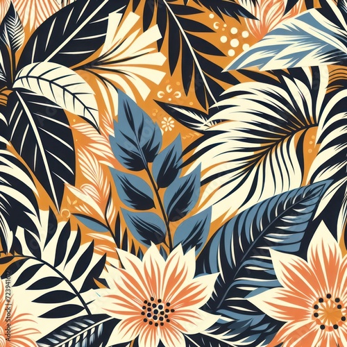 abstract pattern with flowers
