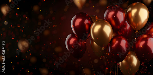Colorful shiny balloons with sparkles high detailed background with copy space for text