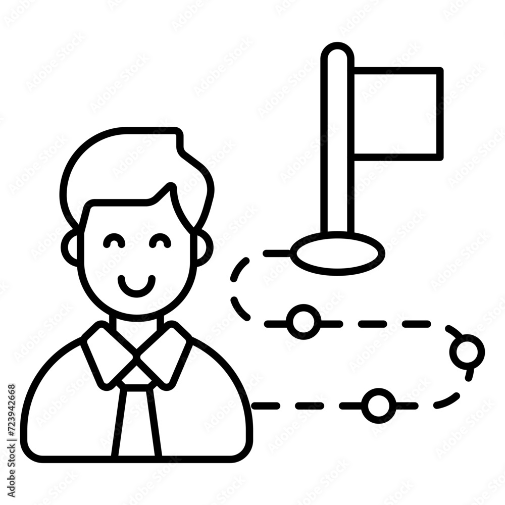 A colored design icon of business goal A colored design icon of business goal