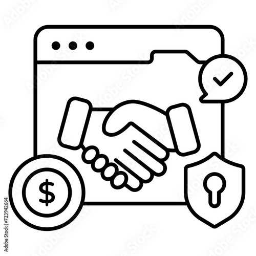 An icon design of online deal