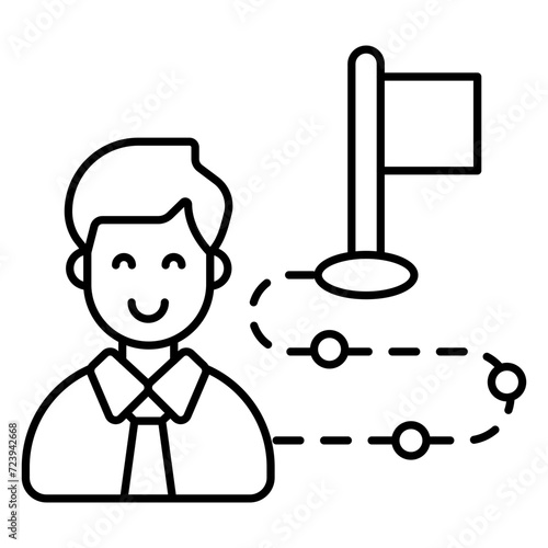 A colored design icon of business goal