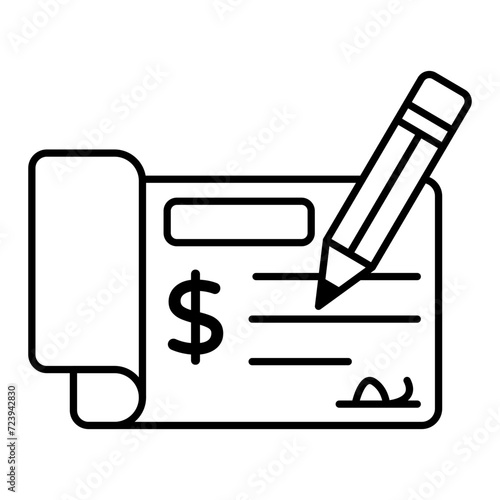 Vector design of cheque writing
