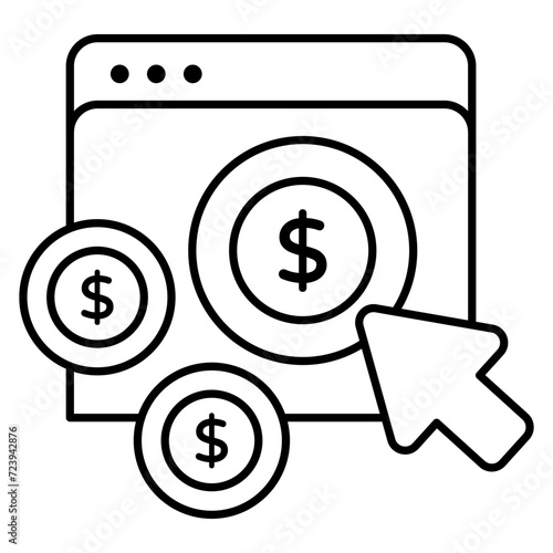 Conceptual flat design icon of pay per click