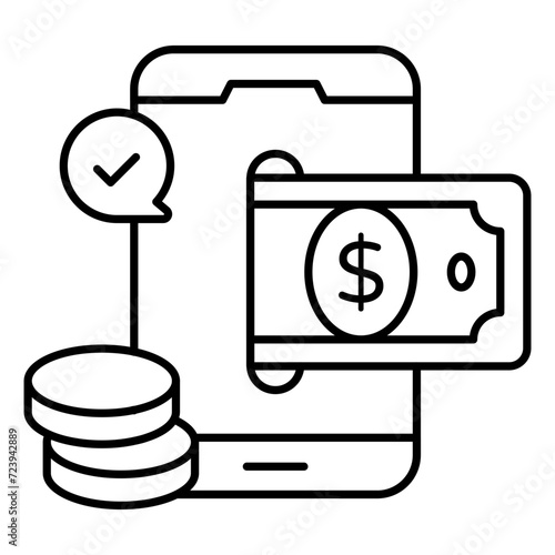 A unique design icon of mobile money withdrawal 