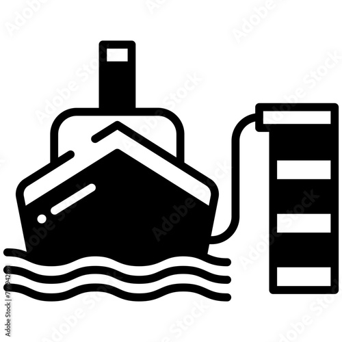 Port glyph and line vector illustration