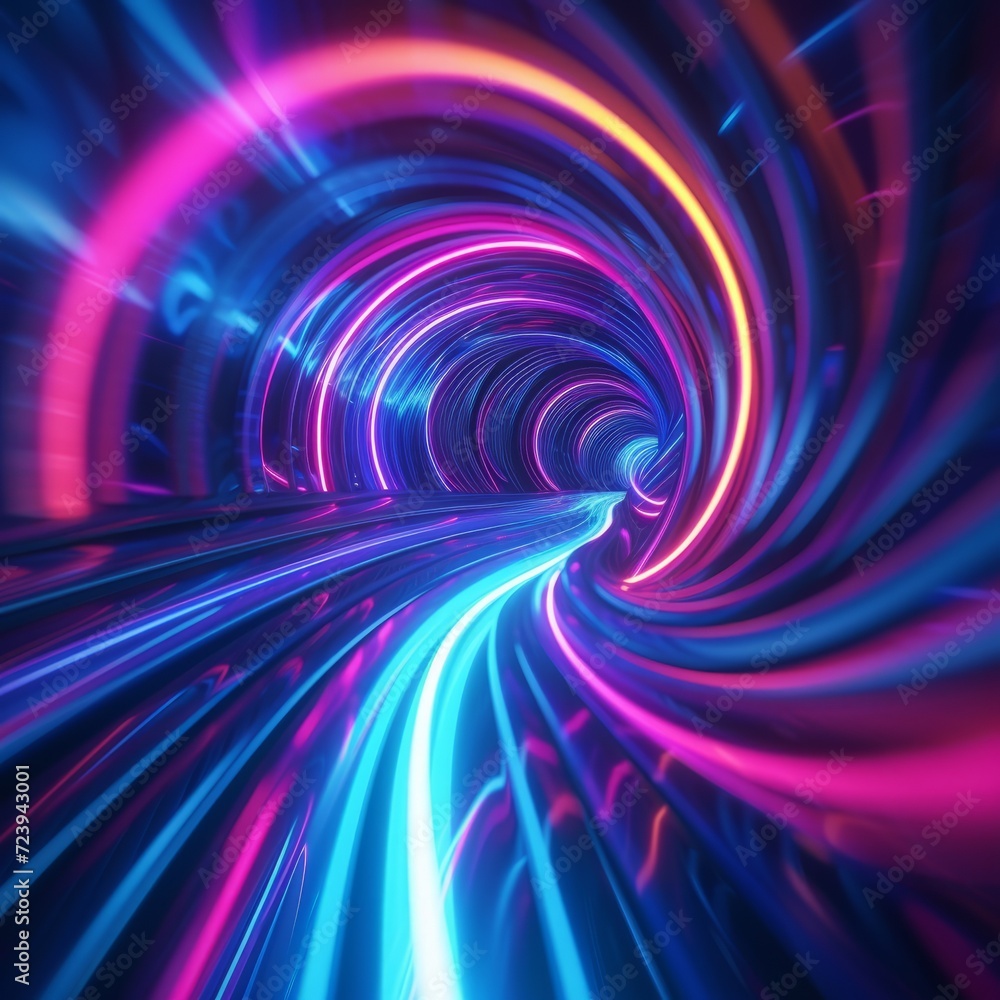 Colorful Glowing Futuristic Tunnel Colorful Glowing Futuristic Tunnel
