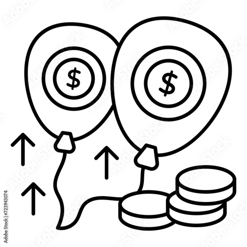 A unique design icon of financial balloons 