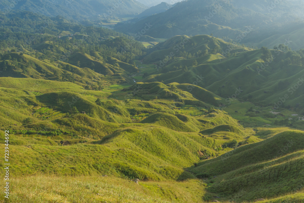 Obraz premium Sunset over Markham Valley in Eastern West Khasi Hills Meghalaya